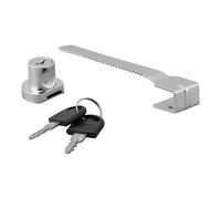 FACAIIO Cerradura deslizante de cristal para gabinete, aleación de zinc, vitrina para cerradura de puerta con 2 vidrios de 2 a 6 mm, color plateado pequeño
