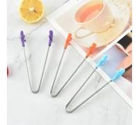 FACAIIO Creative - Pinzas de silicona con forma de palma, 430 bolsas de té de acero inoxidable con clip de hielo, ergonómicas y antideslizantes, color azul