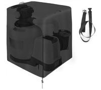FACAIIO Cubierta impermeable para bomba de piscina para filtro de arena Intex, funda protectora de tela Oxford 420D con escudo suave y resistente al viento para exteriores, 64 x 61 x 71 cm