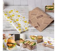 FACAIIO Hojas de papel encerado para hornear, 50 unidades, 38 x 28 cm, resistentes al aceite, para sándwich, pan, hamburguesas, delicatessen, conservación fresca