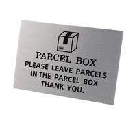 FACAIIO Letrero de aluminio impermeable para entrega de paquetes, poste de metal a prueba de óxido para pared para valla de puerta, etiqueta transparente legible para colección de correo, plateado, 15