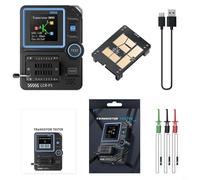 FACAIIO Probador de componentes LCR-P1 multifunción, medidor ESR digital para triodo de diodo NPN PNP MOSFET, medición de resistencia a inductancia, placa de prueba reemplazable, negro