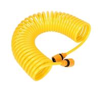 FACAIIO Recoil - Manguera de jardín extensible en espiral con accesorios de latón, EVA ligera para limpieza de jardín, color amarillo, 15 m