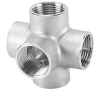 FACAIIO Rosca interna NPT de 5 vías 304 para conector de acero inoxidable, aceite, agua, aire y tubería de 1 pulgada