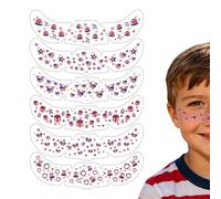 Face Stickers For Women - 250th Memorial America Flag Decorations, Patriotic Skin Decals, USA Body Art | Fourth Of July Temporary Red White And Blue Skin Sticker For Adults Women Men