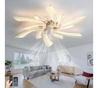 Fachae Moderno Smart Ventilador de Techo con Luz 6 Velocidades DC Motor | Regulable Temporizador Ventilador Techo con Luz y Mando a Distancia Reversible Lampara Ventilador Dormitorio SalóN Memoria