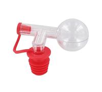 Fackelmann 004032 Dosificador de alcohol, bola dosificadora para botella, tapón dosificador de 2,5 cl, plástico, rojo, 9 x 7 cm