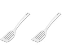 FACKELMANN 24284 Espátula ranurada Blanca, utensilio de cocina de plástico, espátula para ollas y sartenes revestidas (color blanco), cantidad: 1 pieza 26,5 (Paquete de 2)