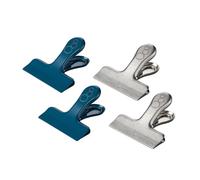 Fackelmann 26838 - Juego de 4 clips para bolsa de acero inoxidable, clips con cierre de bolsa de alimentos, alicates para alimentos (5,5 cm)