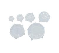 Fackelmann 47040 - Tapas de silicona para alimentos (6 unidades, tapa extensible de silicona, 19,7/16,1/13,8/10,6/9,4/6,6 cm), diseño de silicona