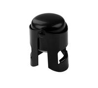 Fackelmann 49763 - Tapón para botella de vino espumoso, color negro mate, silicona, acero, 5,5 x 4 cm, acero inoxidable, plástico