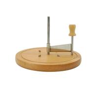 Fackelmann 56773 - Chrol para queso con tapa de madera, rebozuelos para cabeza de monje, corte de queso giratorio, madera, acero inoxidable, 22 x 12,5 cm