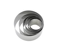 Fackelmann 6 Aros de Cocina, Moldes para Emplatar y dar forma a los alimentos, Diferentes tamaños, Acero Inoxidable, Color Gris, 5-6-7-8-10-12 x 4.5 cm, 6 Uds