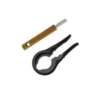 Fackelmann 9943750 Duo-Abrebotellas y Sacalengüetas, Acero Inoxidable, Negro