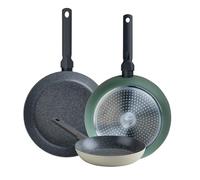 Fackelmann Balance Set de 3 Sartenes 20/24/28 cm, Sartenes Recicladas de Aluminio con Revestimiento Antiadherente de Cerámica, Aptas para Todo Tipo de Cocinas, Incluyendo Inducción