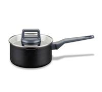 Fackelmann, Cacerola con Mango de 16cm, Recubrimiento Cerámico, Aluminio Reciclado, Antiadherente, Tapa de Vidrio Templado, Apta para Todo Tipo de Cocinas