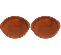 Fackelmann Cazuela de Barro 24 cm, Óptima para Guisos y todo tipo de platos, Cerámica Española, Plato de Cerámica, Plato de Barro, Cocina Tradicional, Borde 5 cm de Alto, Color Natural, 1 ud.