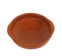 Fackelmann Cazuela de Barro Tradicional, Cazuela de Cerámica Rústica, , Apta para Cocina de Gas y Eléctrica, Microondas y Horno, Color Natural, 10 cm Diámetro, Borde 2,5 cm, 1 ud.