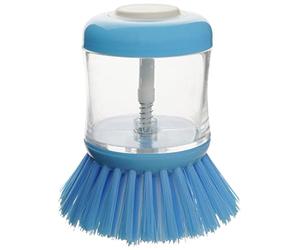 Fackelmann Cepillo Con Compartimento Para Jabón, Poliamida, Plástico, color: transparente y azul, 1 ud.