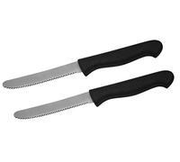 Fackelmann Cuchillos para desayuno 20cm, cuchillos corta pan y untador (color: negro e inoxidable), cantidad: 2