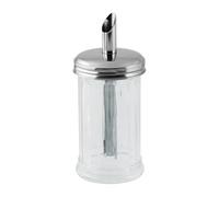 Fackelmann Dosificador de Azúcar Bistró, Vidrio y Acero Inoxidable, Azucarero Grande, Tarro para Azúcar, Azucarero Elegante, 7,5x17 cm, 350ml de Capacidad, 1 ud.