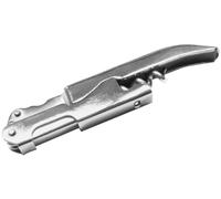 Fackelmann Doublepull Essential - Sacacorchos de camarero de acero inoxidable con 3 funciones, perfecto para los amantes del vino y la cerveza, color plateado