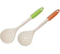 Fackelmann Espumadera Mango Plástico, Madera - Verde - Naranja, 32x8.5cm