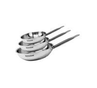 Fackelmann Eterna Juego de 3 sartenes de acero inoxidable de 20, 24 y 28 cm