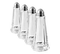 Fackelmann FM Professional Azucarero, Salero, Pimentero de Cocina con Tapa, Capacidad 40 ml, Recipiente de Cristal, Transparente y Plateado, 4,5x4,5x11cm, 1 ud. (Paquete de 4)