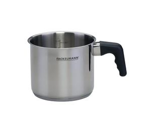 Fackelmann Geneva Pote Alto 14 cms, Capacidad 1,7 Litros, Cazo de Leche de Acero Inoxidable con Núcleo de Aluminio, Resistente a Corrosión y Fácil de Limpiar, Distribución Uniforme del Calor
