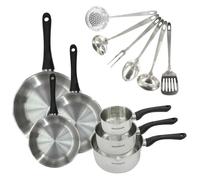 Fackelmann Ginebra Batería de cocina de acero inoxidable, 12 piezas