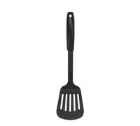 Fackelmann Inicial - Espátula ranurada de plástico, rebanada de pescado, antiadherente, antiarañazos, aleta de hamburguesas, resistente al calor, para cocinar y freír, utensilio de barbacoa, 31,5 cm