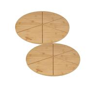 Fackelmann Juego de 2 tablas para pizza con ranuras de corte - Ø 32 cm