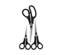 Fackelmann Juego de 3 tijeras de acero inoxidable con mango de plástico PP, 14 cm, 17 cm, 22 cm