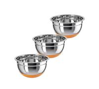 Fackelmann Juego de Bowls 16 cms, Cuencos para Mezclar, Acero Inoxidable con Base Antideslizante de Silicona, 3 uds.