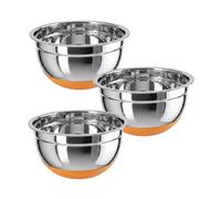 Fackelmann Juego de Bowls 24 cms, Cuencos para Mezclar, Acero Inoxidable con Base Antideslizante de Silicona, 3 uds.