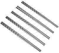 Fackelmann Juego de palillos de 23 cm, 5 pares de acero inoxidable, plata, 23 x 11,7 x 0,7 cm