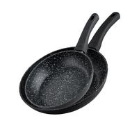 Fackelmann Juego de sartenes Marble de 20 cm y 24 cm, antiadherentes de aluminio 90% reciclado con mango de plástico ergonómico, sartén de inducción para cocinar y freír