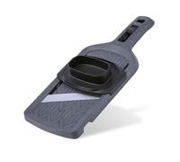 Fackelmann Mandolina de Cocina, Cortador de verduras de acero inoxidable, control deslizante 4 niveles, ergonómico y con protector de manos, corte preciso, fabricado en Alemania