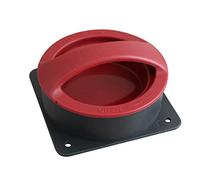 FACKELMANN Molde Hamburguesas-Prensa hamburguesas-Burger Press-Prensador hamburguesas veganas, vegetarianas, gourmet -Molde para hacer hamburguesas, de plástico ABS negro y rojo, 11x5,5cm, 1ud.