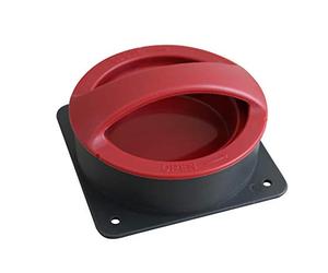 FACKELMANN Molde Hamburguesas-Prensa hamburguesas-Burger Press-Prensador hamburguesas veganas, vegetarianas, gourmet -Molde para hacer hamburguesas, de plástico ABS negro y rojo, 11x5,5cm, 1ud.