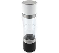 FACKELMANN Molinillo Sal y Pimienta 2 en 1 Salero, Especiero y Pimentero Molinillo Manual con Cuerpo Aclílico Transparente y Cabeza Acero inox Transparente y Acero Inox 6x6x23 cm