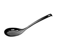 Fackelmann Nero Espumadera de Cocina de Plástico, Poliamida Resistente hasta 220ºC, Óptima para Frituras con Ranuras para Escurrir, Color Negro, 33 x 6 x 4 cm, 1 Unidad