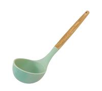 Fackelmann Ocean Cazo, Parte Funcional de Silicona con Mango de Madera FSC, Material Suave con Superficies y Resistente al Calor, Apto para Ollas con Revestimiento, Color Verde Agua, 31x7 cm