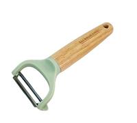 Fackelmann Ocean Pelador de Verdura y Fruta, Pelador en Y, Acero Inoxidable y Mango de Madera Antideslizante con Certificado FSC, Agarre Cómodo y Firme, 17 cm, Color Verde Agua, 1 ud