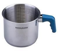 Fackelmann Olla para leche Essential Ø 14 cm de acero inoxidable con mango ergonómico de baquelita y práctica escala de litros - Ideal para todo tipo de fuegos