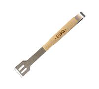 Fackelmann Pinzas de cocina especiales para Barbacoa, parte funcional en Acero Inoxidable y Mango de Madera con diseño rústico, Color Natural, 39 x 6 x 5 cm, 1 ud