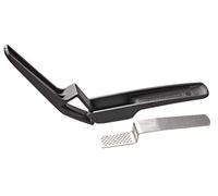 Fackelmann Prensa de ajos, prensa ajos con mango ergonómico y tamiz extraíble, cortadora de ajos de cuidada calidad 18,5cm (color: negro-plata), cantidad: 1 pieza