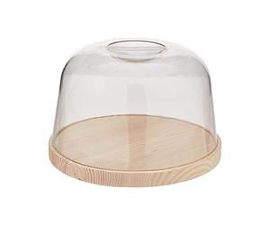 Fackelmann Quesera 22Cm Con Tapa Acrílica, madera de haya, acrílico, color natural y transparente, 1 ud.