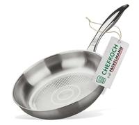 Fackelmann Sartén Chefkoch Ø24 cm con base de panal - Sartén de acero inoxidable - Apta para todo tipo de cocinas (incluida inducción) - Ø24 x 0,5 cm